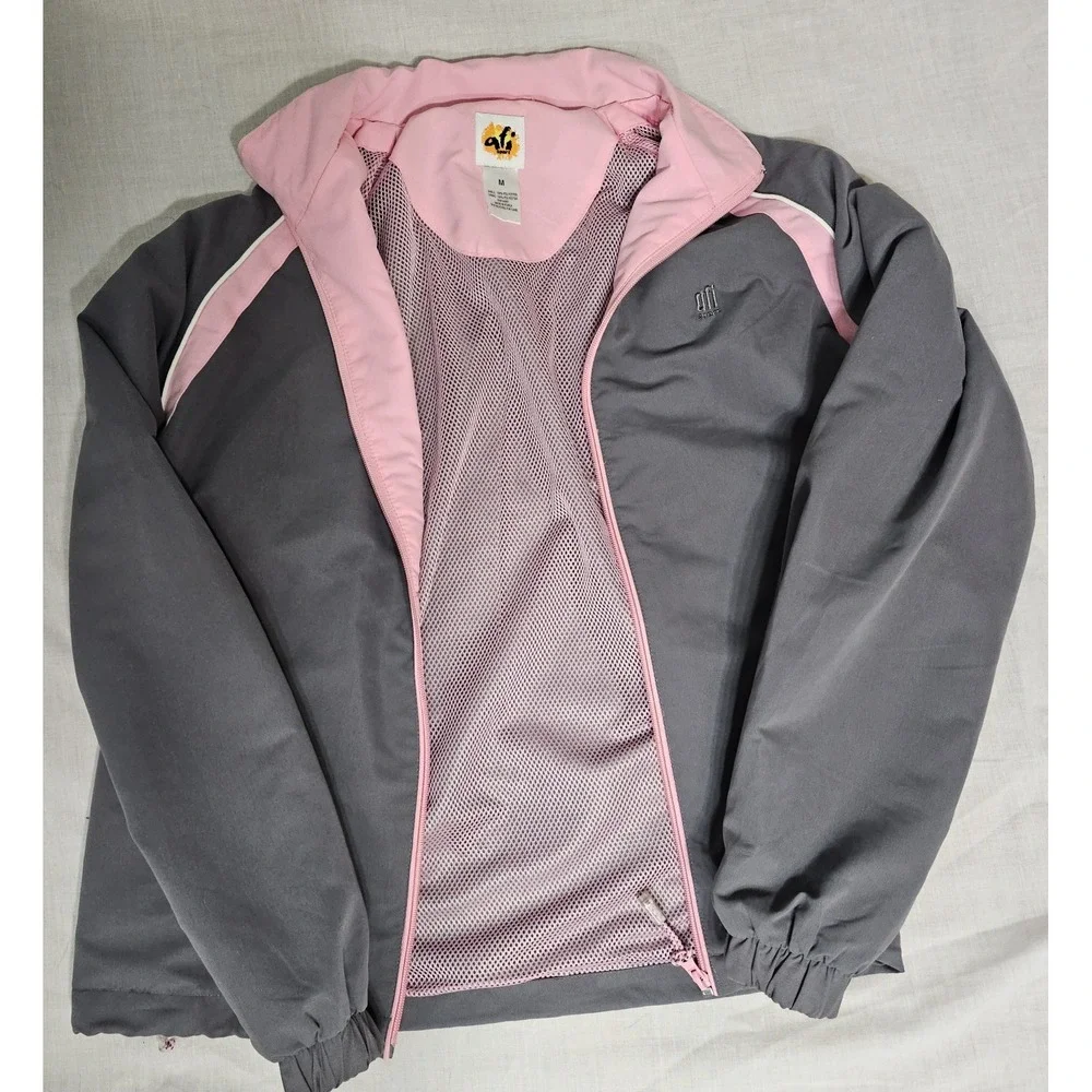 Afi Ladies Jacket‎ Sport Lite Weight Netting Liner - Gray & Pink -Size Medium